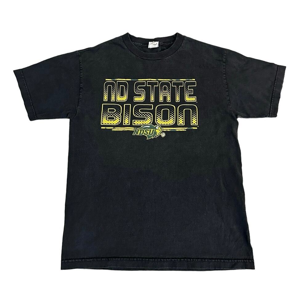 Vintage Y2K North Dakota State Graphic Tee Natural Fade Size Medium